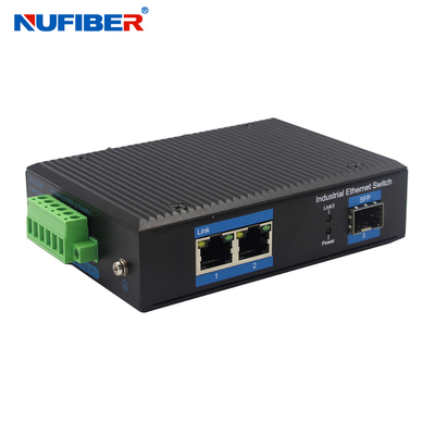 Bộ chuyển mạch Ethernet cáp quang công nghiệp 1000M 2 Khe cắm SFP Rj45 + 1x1000M với giá treo tường Din-rail