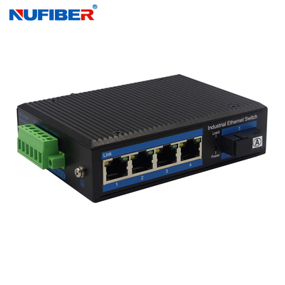 Bộ chuyển mạch Ethernet cáp quang công nghiệp 1000M 4 Rj45 + 1x1000M Cổng cáp quang SM Bidi SC 20km 1310nm / 1550nm với giá treo tường Din-rail
