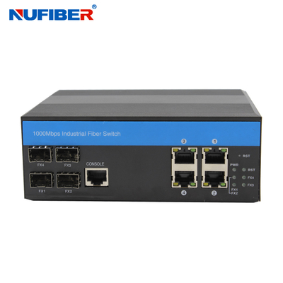 Bộ chuyển mạch công nghiệp được quản lý 4 cổng IP44 với bảo vệ chống sét lan truyền 4 Sfp 4 KV Ethernet