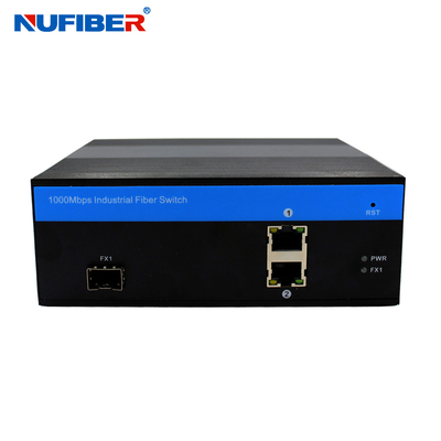 SNMP Telnet WEB Managed Industrial Switch với 2 cổng UTP 1 SFP