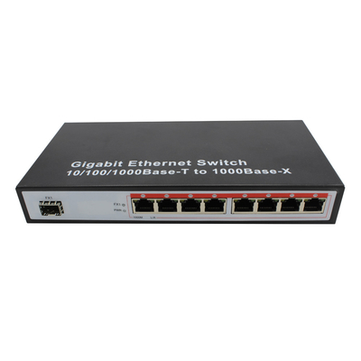 10/100/1000M 8 cổng Rj45 + 1 cổng SFP Bộ chuyển đổi phương tiện cáp quang Ethernet Switch