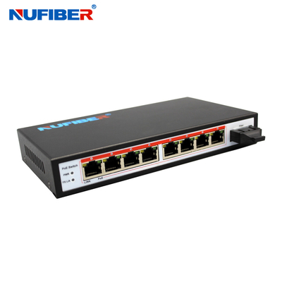 NuFiber 9 cổng Bộ chuyển mạch hỗ trợ POE Băng thông 1,8Gbps Poe Fiber Media Converter