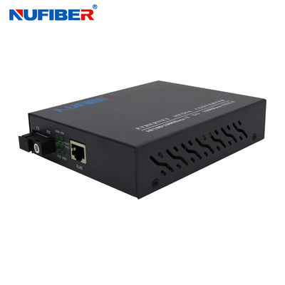 10/100/1000M Fiber Optical Media Converter Simplex SM 1310nm/1550nm AC220V Cáp điện Điện nội bộ