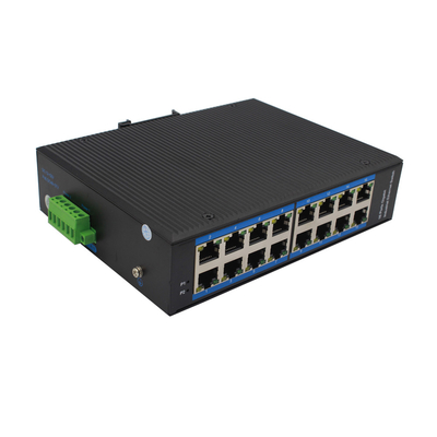 Chuyển đổi POE Ethernet công nghiệp không quản lý 16 * 10 / 100Mbps RJ45 Port Din Rail Mount DC48V