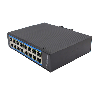 Chuyển đổi POE Ethernet công nghiệp không quản lý 16 * 10 / 100Mbps RJ45 Port Din Rail Mount DC48V