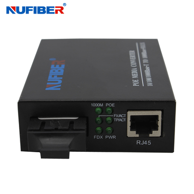 POE Fiber Media Converter Gigabit 10/100/1000Mbps POE RJ45 sang Fiber 30W DC48V POE cung cấp