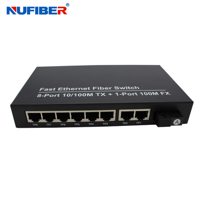FCC Công tắc Ethernet cáp quang đơn chế độ Công tắc DC5V 2A 8 Cổng Rj45