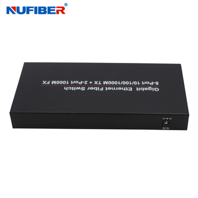10/100/1000M 8 cổng Rj45 + 2 cổng SFP Bộ chuyển đổi phương tiện cáp quang Ethernet Switch Media