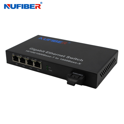 850nm 0.55km SC Fibre Ethernet Switch Gigabit Switch 4 Port Rohs Đã được phê duyệt