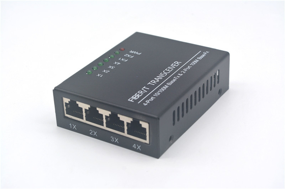 Bộ chuyển mạch Ethernet cáp quang UTP vỏ sắt, Bộ chuyển mạch Ethernet 10 cổng 100Mbps 4 cổng