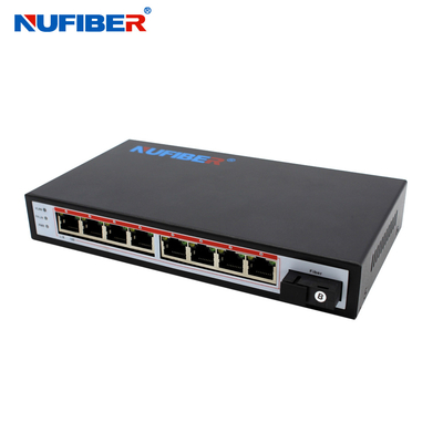 NuFiber 9 cổng Bộ chuyển mạch hỗ trợ POE Băng thông 1,8Gbps Poe Fiber Media Converter