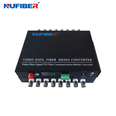 Bộ thu phát video cáp quang 8 cổng BNC với cổng dữ liệu Rs485 cho camera quan sát NF-8V1D-T / R-F20